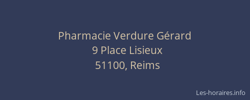 Pharmacie Verdure Gérard