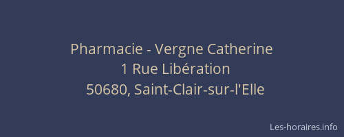 Pharmacie - Vergne Catherine