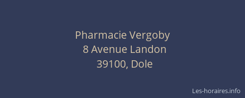 Pharmacie Vergoby