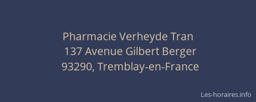 Pharmacie Verheyde Tran
