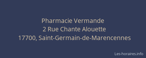 Pharmacie Vermande