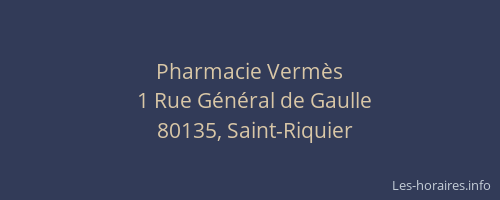 Pharmacie Verm&egrave;s