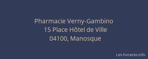 Pharmacie Verny-Gambino
