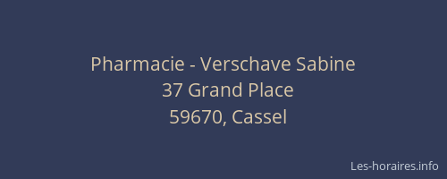 Pharmacie - Verschave Sabine