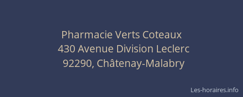 Pharmacie Verts Coteaux