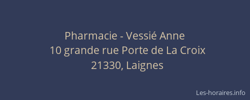 Pharmacie - Vessié Anne