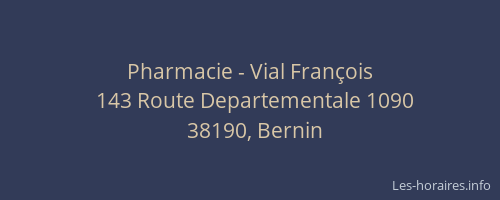Pharmacie - Vial François