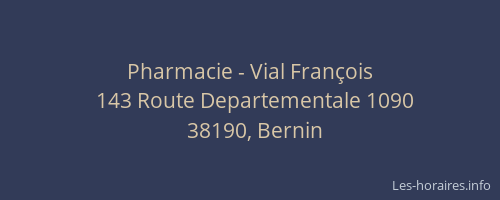 Pharmacie - Vial Fran&ccedil;ois