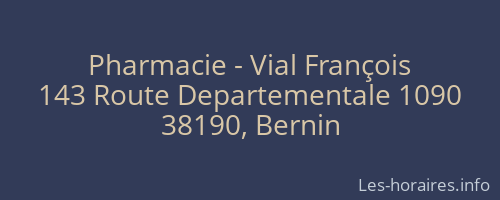 Pharmacie - Vial François