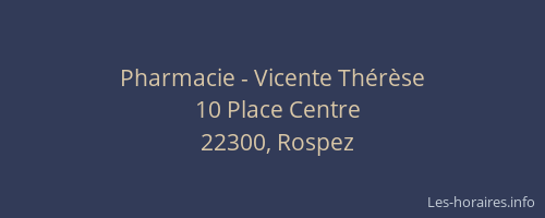 Pharmacie - Vicente Thérèse