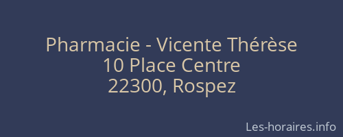 Pharmacie - Vicente Thérèse