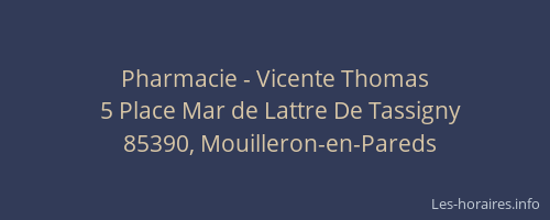 Pharmacie - Vicente Thomas