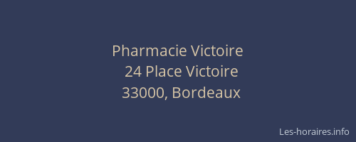 Pharmacie Victoire