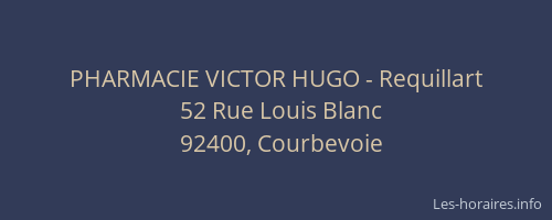 PHARMACIE VICTOR HUGO - Requillart