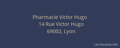 Pharmacie Victor Hugo