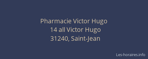 Pharmacie Victor Hugo