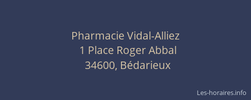 Pharmacie Vidal-Alliez