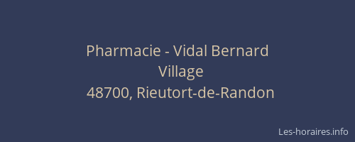 Pharmacie - Vidal Bernard