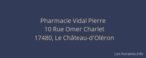 Pharmacie Vidal Pierre