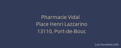 Pharmacie Vidal