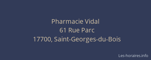 Pharmacie Vidal
