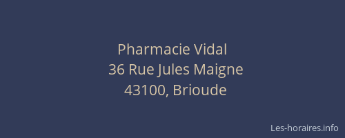 Pharmacie Vidal