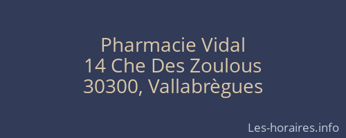 Pharmacie Vidal