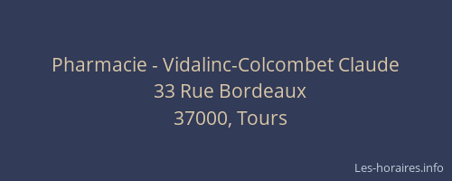 Pharmacie - Vidalinc-Colcombet Claude
