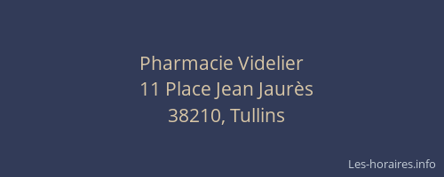 Pharmacie Videlier