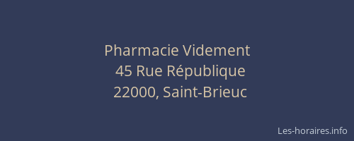 Pharmacie Videment