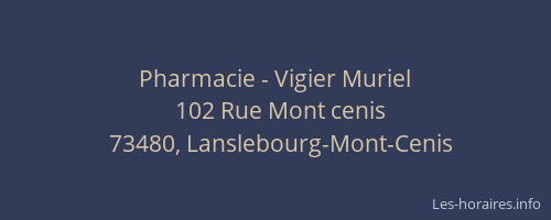 Pharmacie - Vigier Muriel