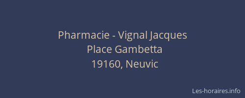Pharmacie - Vignal Jacques