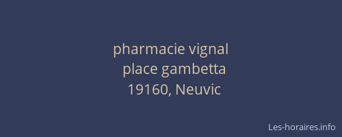 pharmacie vignal