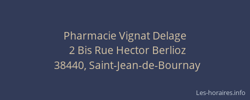 Pharmacie Vignat Delage