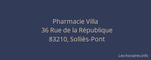 Pharmacie Villa