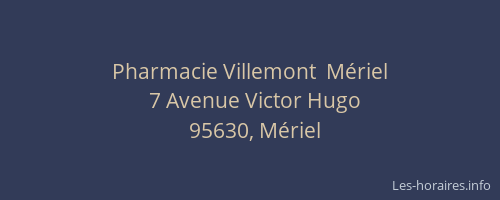 Pharmacie Villemont  Mériel
