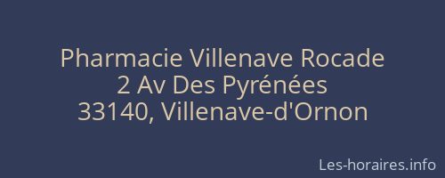 Pharmacie Villenave Rocade