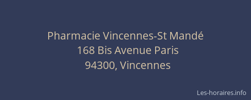 Pharmacie Vincennes-St Mandé