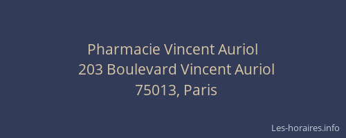 Pharmacie Vincent Auriol