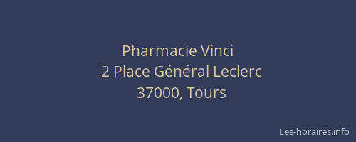 Pharmacie Vinci