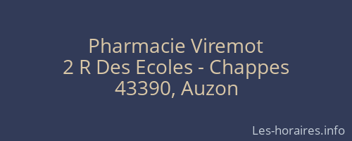 Pharmacie Viremot