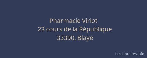 Pharmacie Viriot