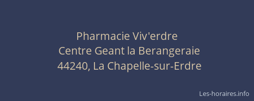 Pharmacie Viv'erdre