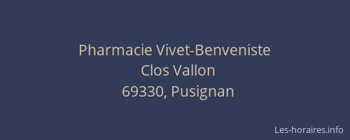 Pharmacie Vivet-Benveniste