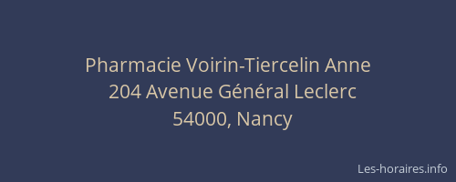 Pharmacie Voirin-Tiercelin Anne