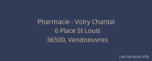 Pharmacie - Voiry Chantal