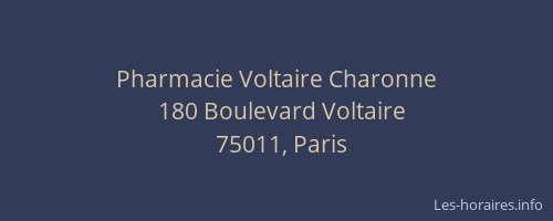 Pharmacie Voltaire Charonne
