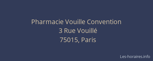 Pharmacie Vouille Convention