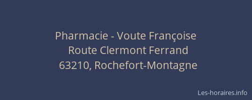 Pharmacie - Voute Fran&ccedil;oise