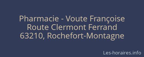 Pharmacie - Voute Françoise